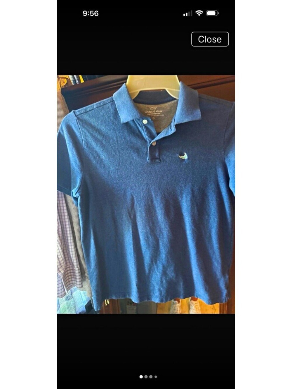 Vineyard Vines Womans XL Blue Cotton Polo Easy Care Embroidered Edgartown Golf
